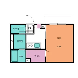 アール柚木【1階】の間取り
