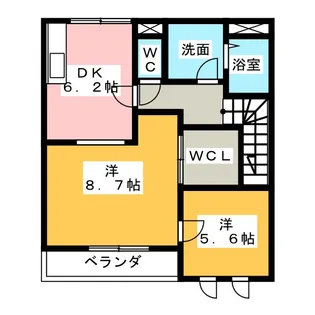 プラージュ鳴尾【2階】の間取り