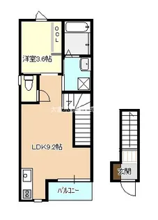 1LDKの間取り画像