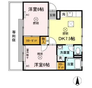 岡山県岡山市北区平野【アパート】の間取り