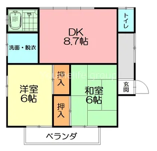 シブヤアパートE【2階】の間取り
