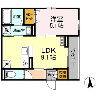Dアセット栄町【3階】の間取り
