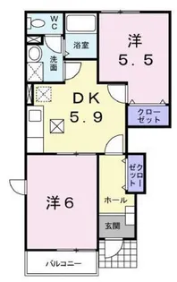 グリーンパレスA【1階】の間取り