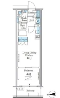 パークアクシス新宿百人町【6階】の間取り
