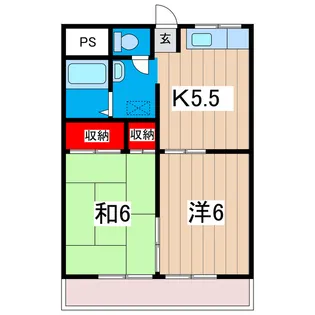 なかみちハイツ【1階】の間取り