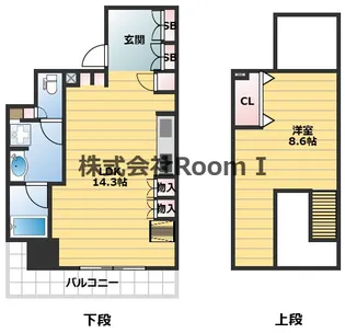 1LDKの間取り画像