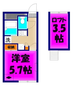 埼玉県北葛飾郡松伏町大字松伏【アパート】の間取り