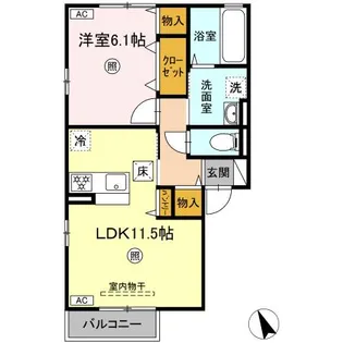 宮城県多賀城市高橋2【アパート】の間取り