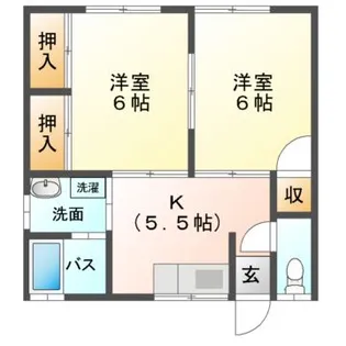 コーポ明日花【1階】の間取り