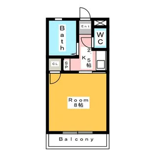 ハイツイーストリバーサンシャインB【2階】の間取り