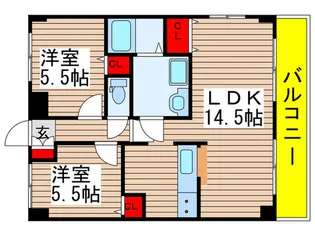 エステート習志野2号棟【2階】の間取り