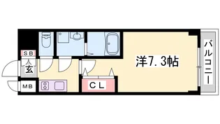 レジュールアッシュ神戸グランフィール【6階】の間取り