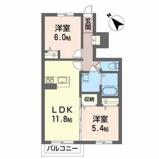グリーンセント 久留米【1階】の間取り