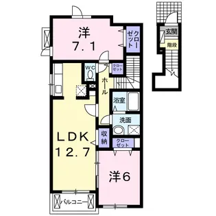広島県福山市引野町【アパート】の間取り