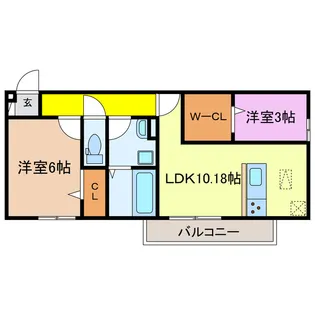 2LDKの間取り画像