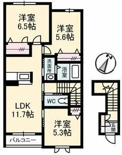 グリーンヒルズ D【2階】の間取り