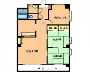 グランデュア緑井【6階】の間取り