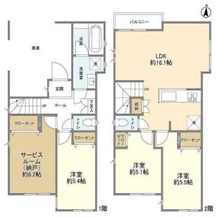 東京都板橋区赤塚4【一戸建】の間取り