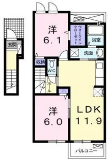 2LDKの間取り画像