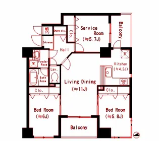 オークヒルズ五番館【4階】の間取り
