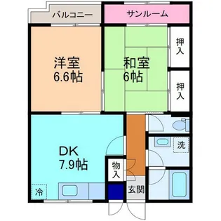 ボンヌ・シャンス【1階】の間取り