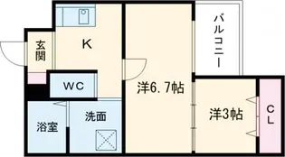 ジーイーシス【3階】の間取り