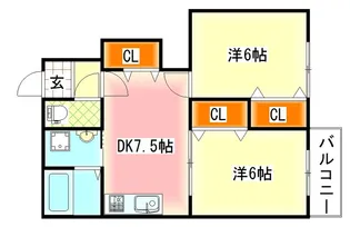 KMハイツVII B棟【1階】の間取り