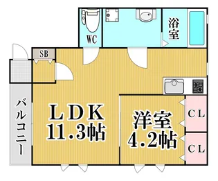 福岡県福岡市早良区野芥6【アパート】の間取り