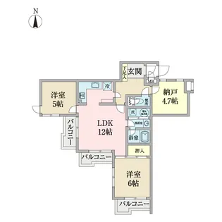ライオンズマンション弦巻【4階】の間取り
