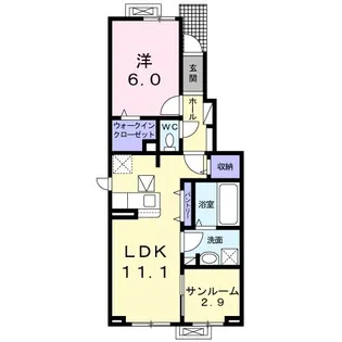 シャトー・デュ・ボヌールII【1階】の間取り