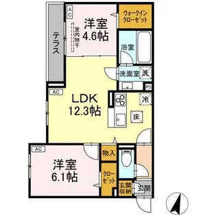 Asset-Court八坂【1階】の間取り