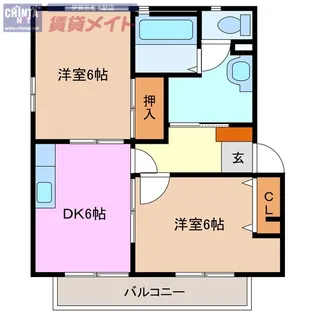 DOMICILE伊賀B【2階】の間取り