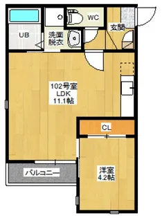 Grandtic宇品東【1階】の間取り