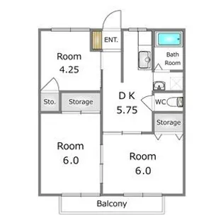 ラ・フォーレ郷間B【2階】の間取り