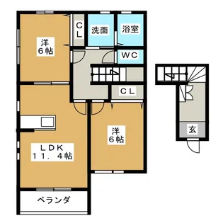 サンエコ上高畑I・II【2階】の間取り
