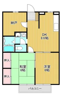 リベラル深阪B【2階】の間取り