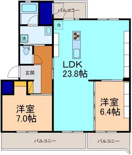 アクアルーチェ犬島【2階】の間取り