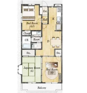 パークハイツ田園【3階】の間取り