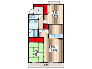 キングホームズ2番館 A号棟【3階】の間取り