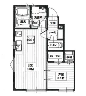 イスウィド【1階】の間取り