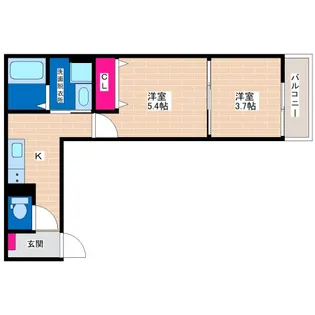 ヴェルメゾン加美東【2階】の間取り