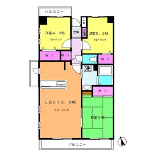 ヴェルデュール長津田【1階】の間取り