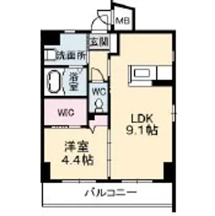 ドミール千田町【4階】の間取り