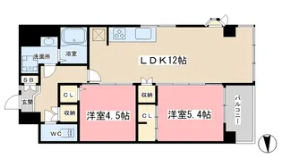 グランドレジデンス松定【4階】の間取り