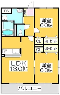 グランビュー【2階】の間取り