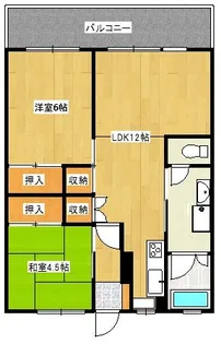 フロンティア西諫早2号棟【6階】の間取り