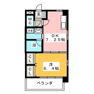プレステージ金城【1階】の間取り