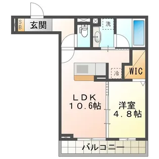 ディーシャンブル富田【2階】の間取り