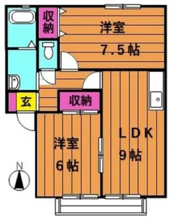 レイモンドサンヴィレッジB【2階】の間取り