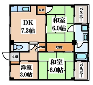 ビレッジハウス私部【1階】の間取り
